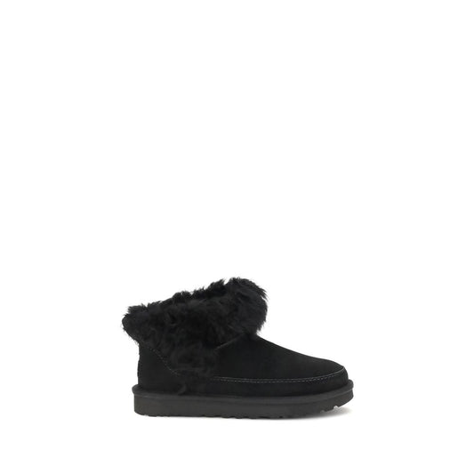 UGG Black Leather Ankle Boots