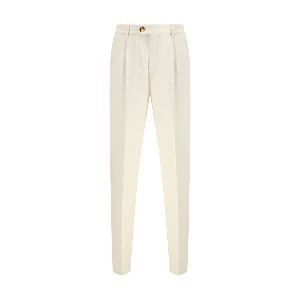 Brunello Cucinelli Cremefarbene Baumwoll-Freizeithose