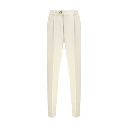 Brunello Cucinelli Cremefarbene Baumwoll-Freizeithose