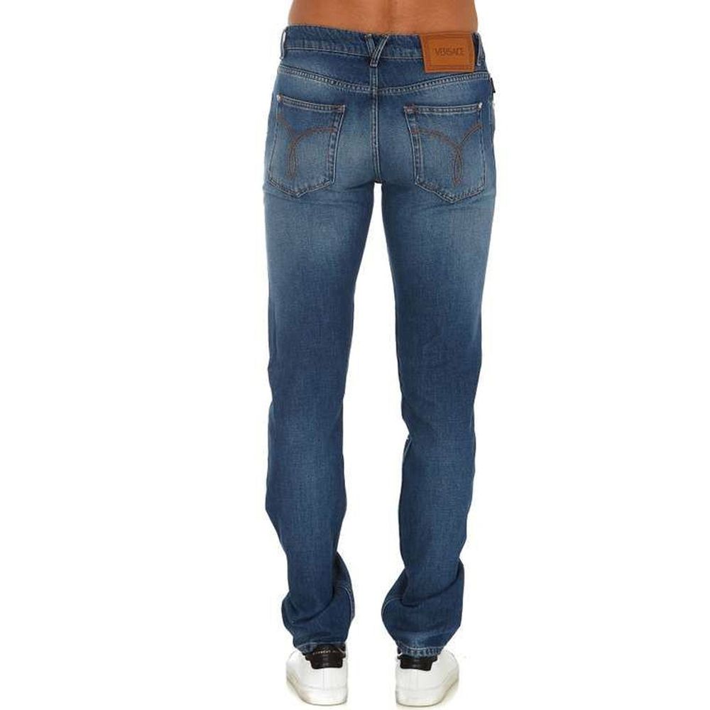 Versace Jeans aus blauem Baumwollstoff mit geradem Bein