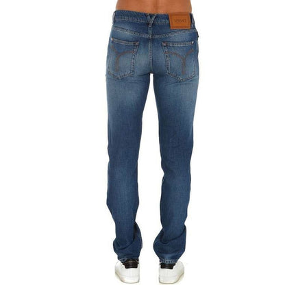 Versace Jeans aus blauem Baumwollstoff mit geradem Bein