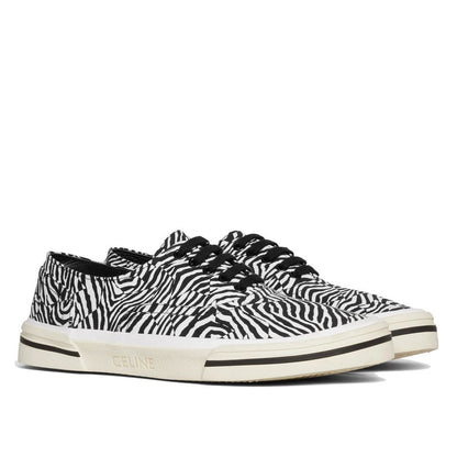 Celine Black Canvas Low Top Sneakers