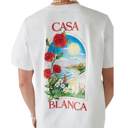 Casablanca Weißes Baumwoll-T-Shirt