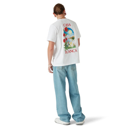 Casablanca Weißes Baumwoll-T-Shirt