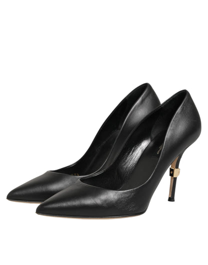 Dolce & Gabbana Black Patent Leather High Heels Pumps Shoes
