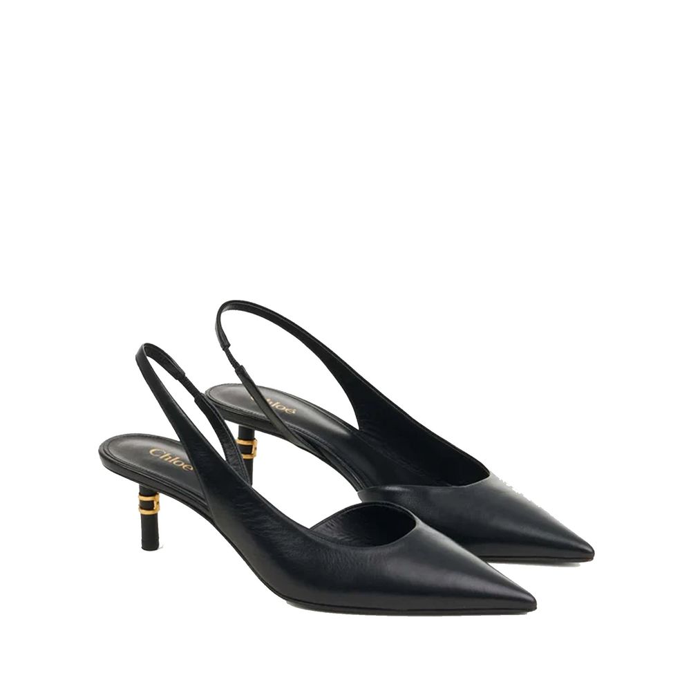Chloé Black Leather High Heel Pumps