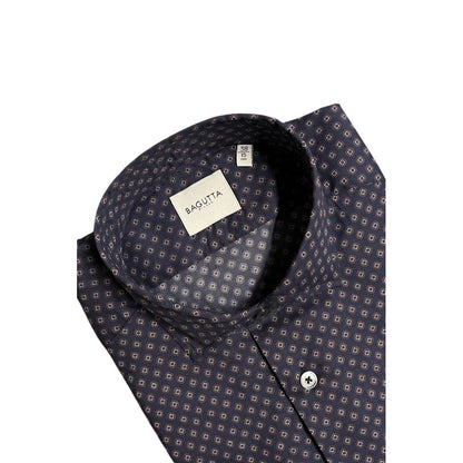 Bagutta Blue Cotton Men's Slim Fit Shirt