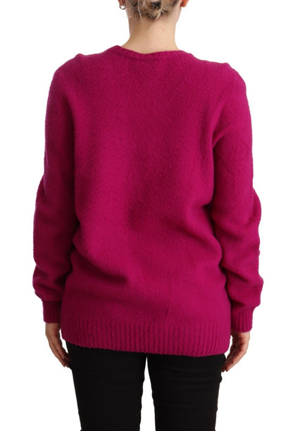 Drumohr Dark Pink Long Sleeves Round Neck Pullover Sweater