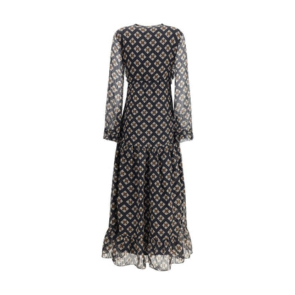 Kristina Ti Black Silk Long Dress