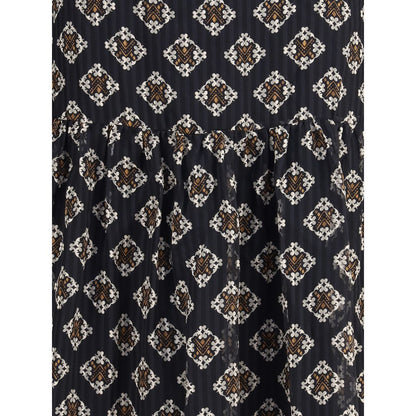 Kristina Ti Black Silk Long Dress