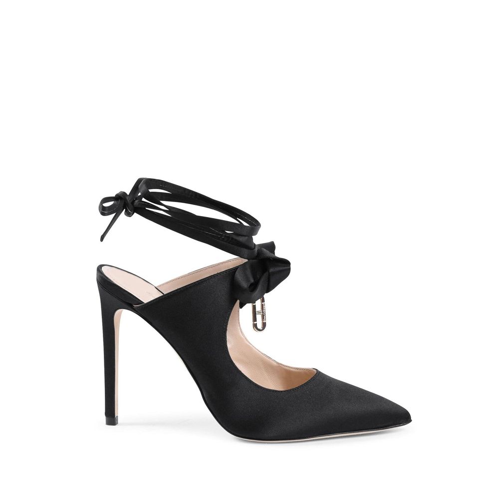 Dee Ocleppo Black Satin Mules