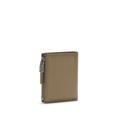 Brunello Cucinelli Beige Calf Leather Bos Taurus Wallet