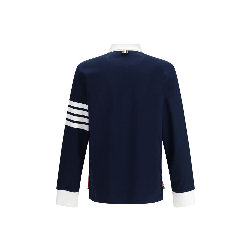 Thom Browne Blue Cotton Polo Shirt