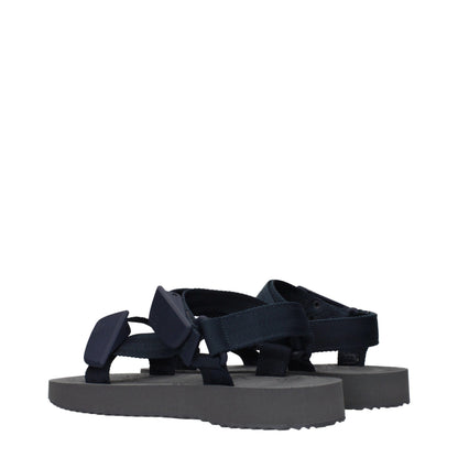 Burberry Blue Fabric Flat Sandals