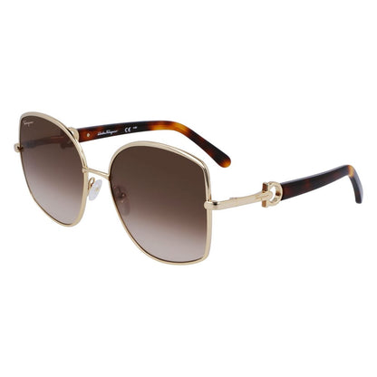 Ferragamo Gold Metal Sunglasses