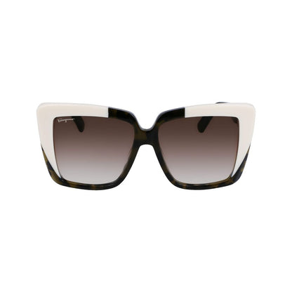 Ferragamo Green Acetate Sunglasses