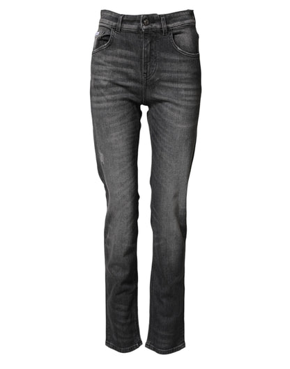 Dolce & Gabbana Gray High Waist Cotton Skinny Denim Jeans