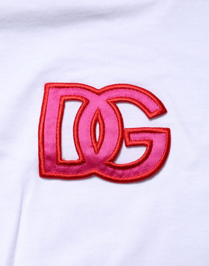 Dolce & Gabbana White DG Logo Crew Neck Short Sleeves T-shirt