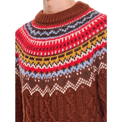 Moncler Grenoble Brown Alpaca Leather Cardigan