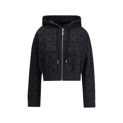 Marine Serre Black Cotton Sweatshirt