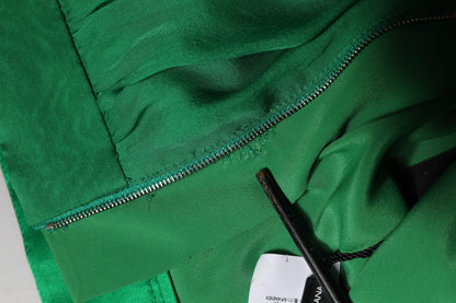 Dolce & Gabbana Green Silk High Waist Women Hot Pants Shorts