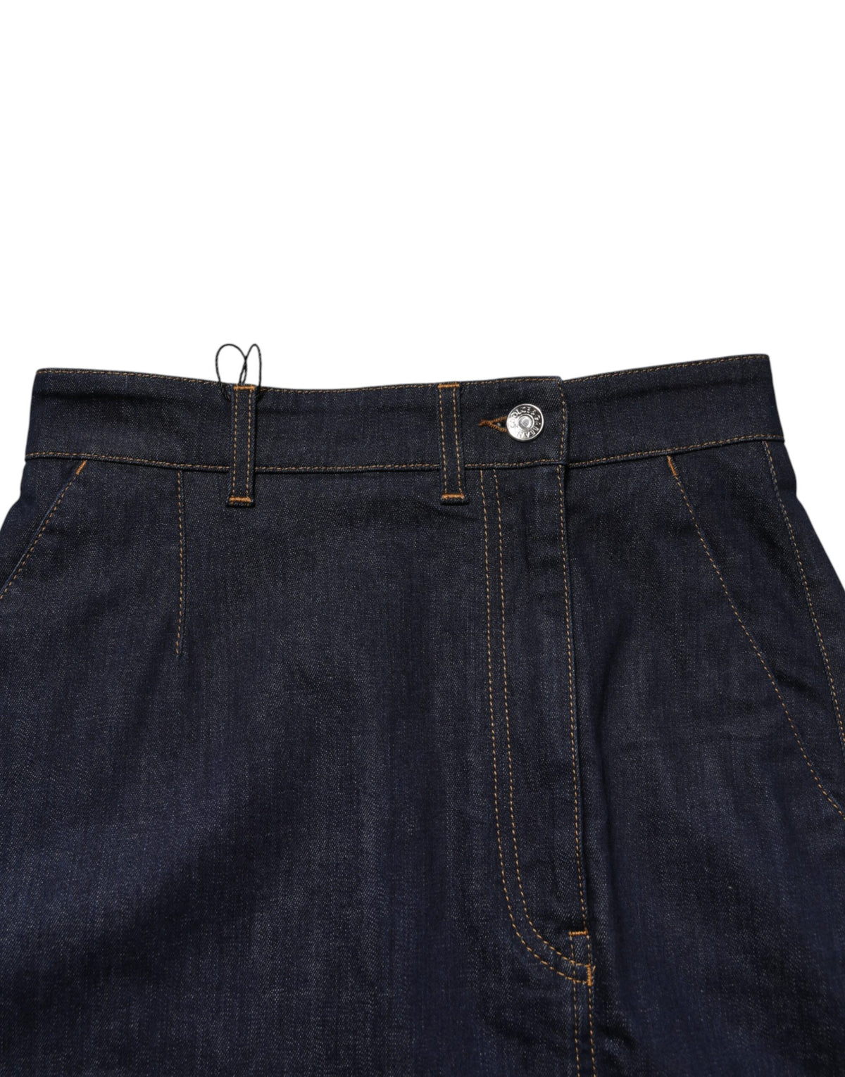 Dolce & Gabbana Dunkelblauer Baumwoll A-Linien Jeans-Midi-Rock