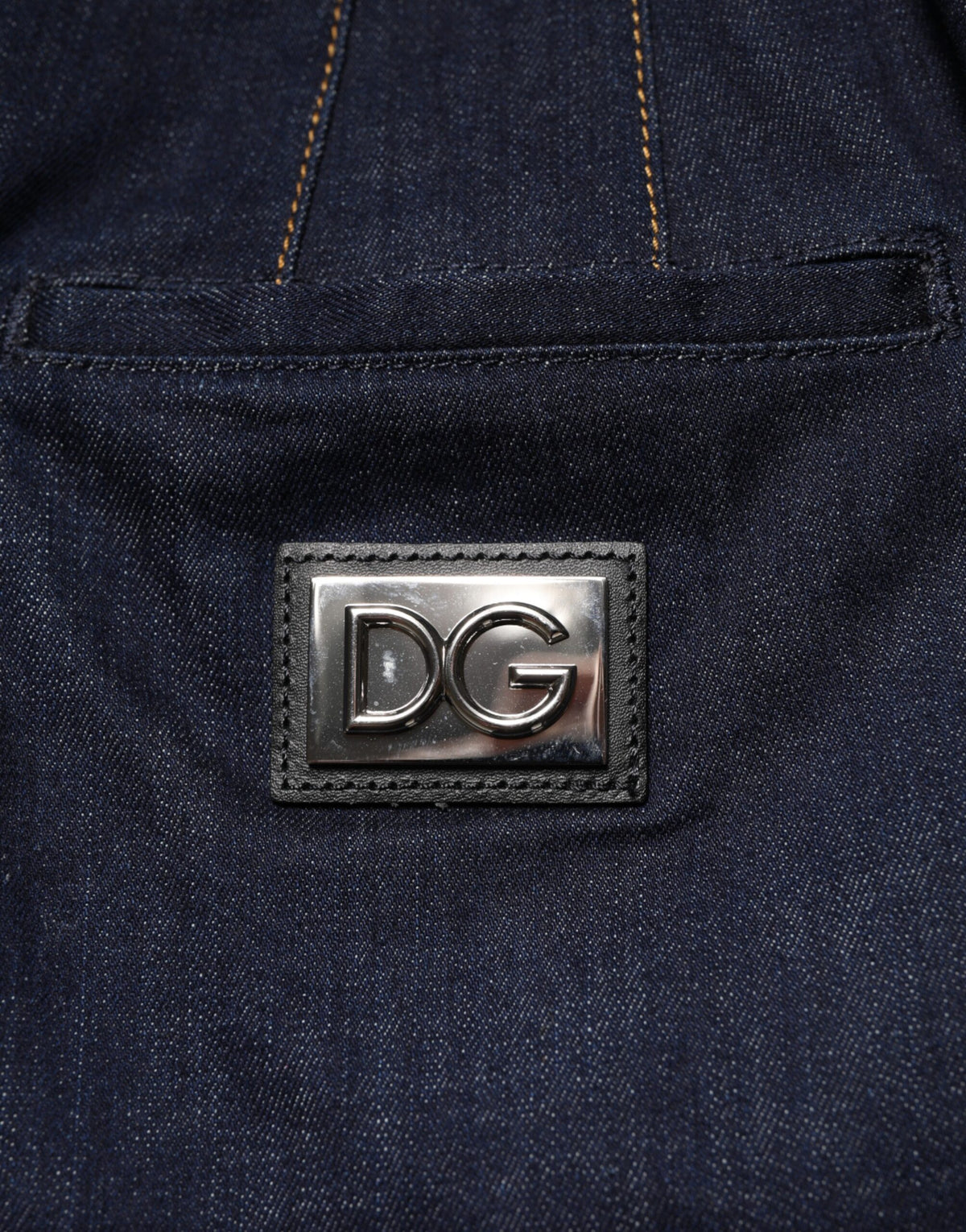 Dolce & Gabbana Dunkelblauer Baumwoll A-Linien Jeans-Midi-Rock