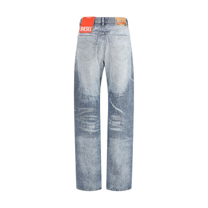 Diesel Blue Cotton Straight-Leg Jeans