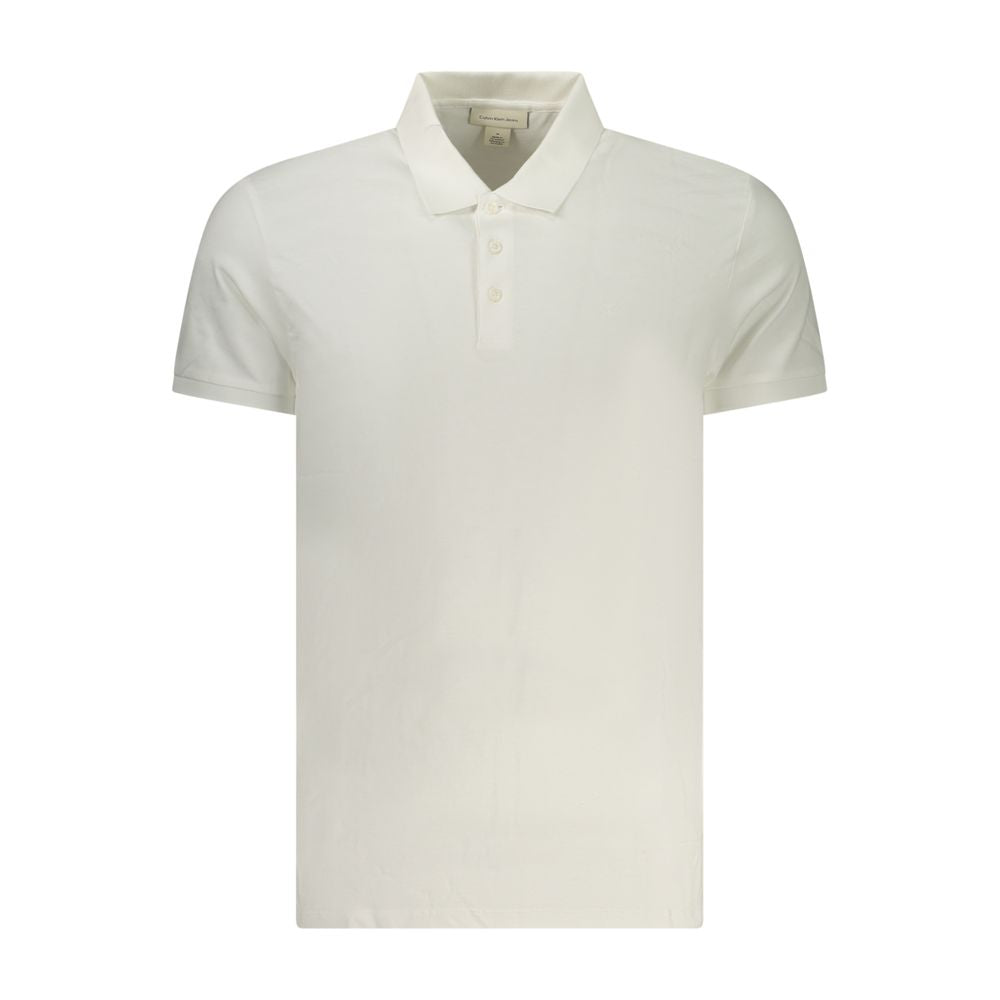 Calvin Klein White Cotton Men Polo Shirt