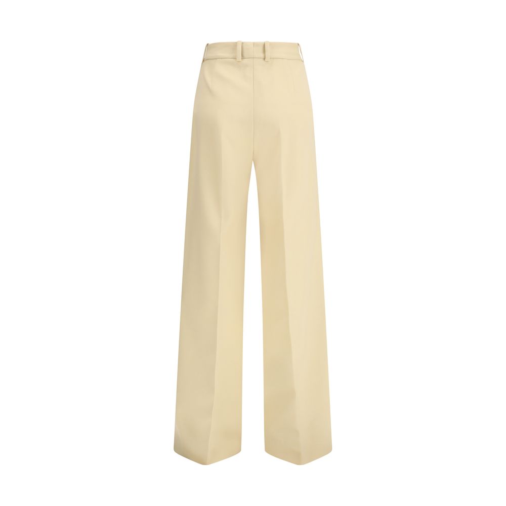 Ermanno Scervino Yellow Fleece Wool Casual Pants