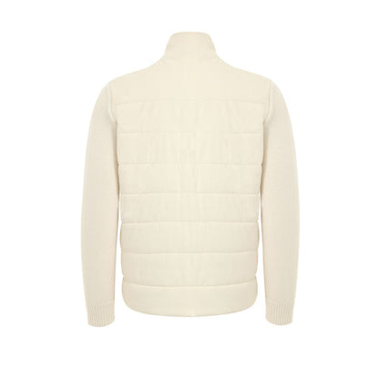 Gran Sasso White Wool Full-Length Jacket