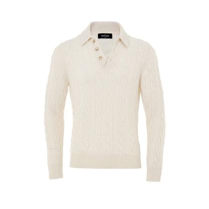 Gran Sasso White Cashmere Cashmere Sweater
