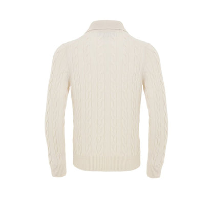 Gran Sasso White Cashmere Cashmere Sweater