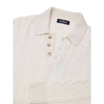 Gran Sasso White Cashmere Cashmere Sweater