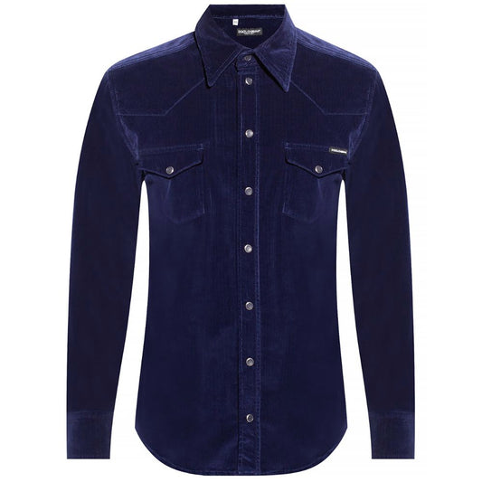 Dolce & Gabbana Blue Cotton Shirt