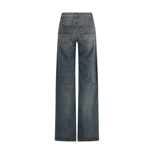 Balenciaga Blue Cotton Flared Jeans