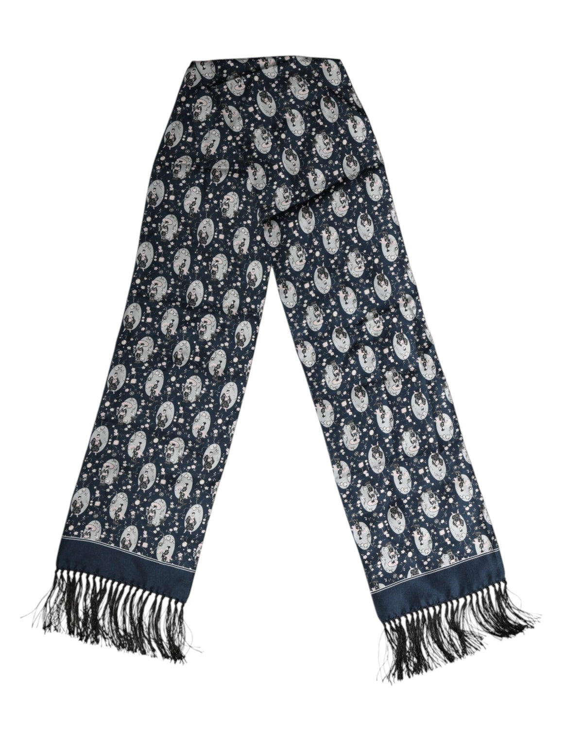 Dolce & Gabbana Navyblau Seiden Halstuch Schal Herren