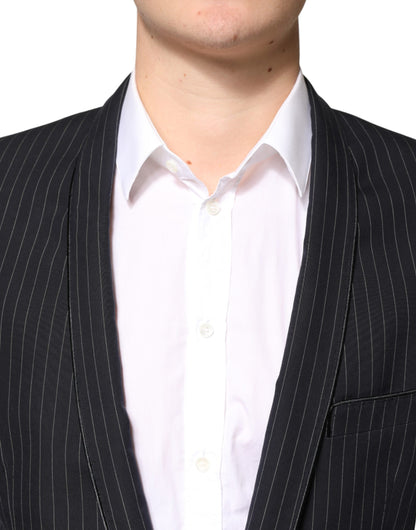 Dolce & Gabbana Black Stripes 1 Button Suit Jacket Blazer