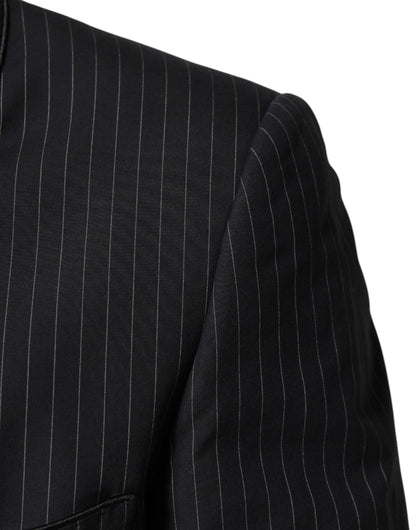 Dolce & Gabbana Dark Gray Stripes 1 Button Suit Jacket Blazer