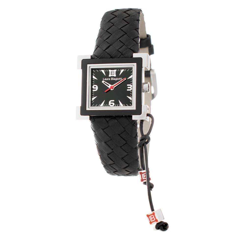 Laura Biagiotti Black Leather Dress Watch