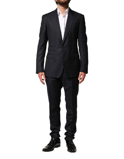 Dolce & Gabbana Dark Blue Wool Single Breasted Men 2 Piece Suit