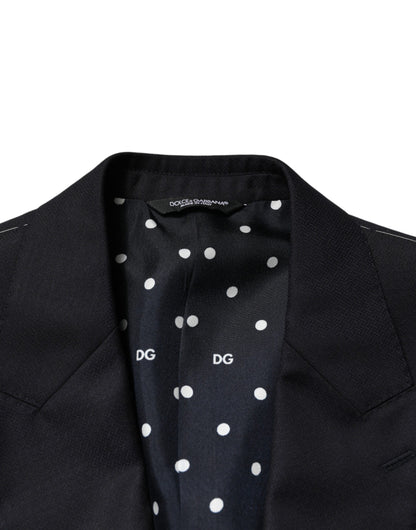 Dolce & Gabbana Dark Blue Wool Single Breasted Men 2 Piece Suit