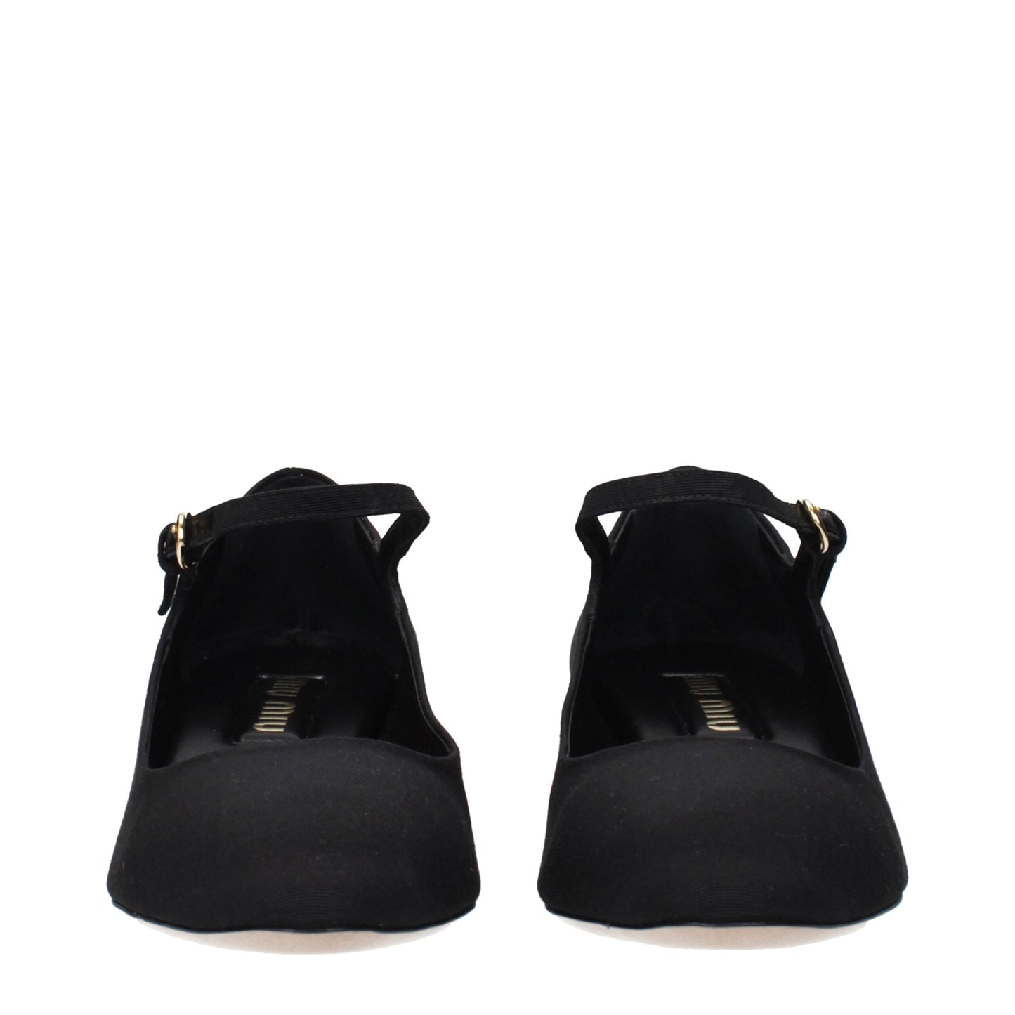 Miu Miu Black Fabric Mid Heel Pumps