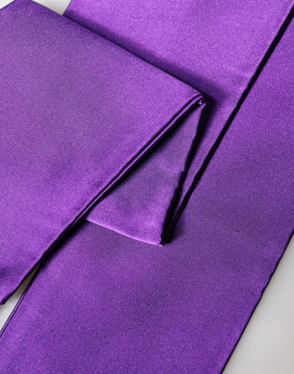 Dolce & Gabbana Violet Silk Fringes Neck Wrap Foulard Scarf