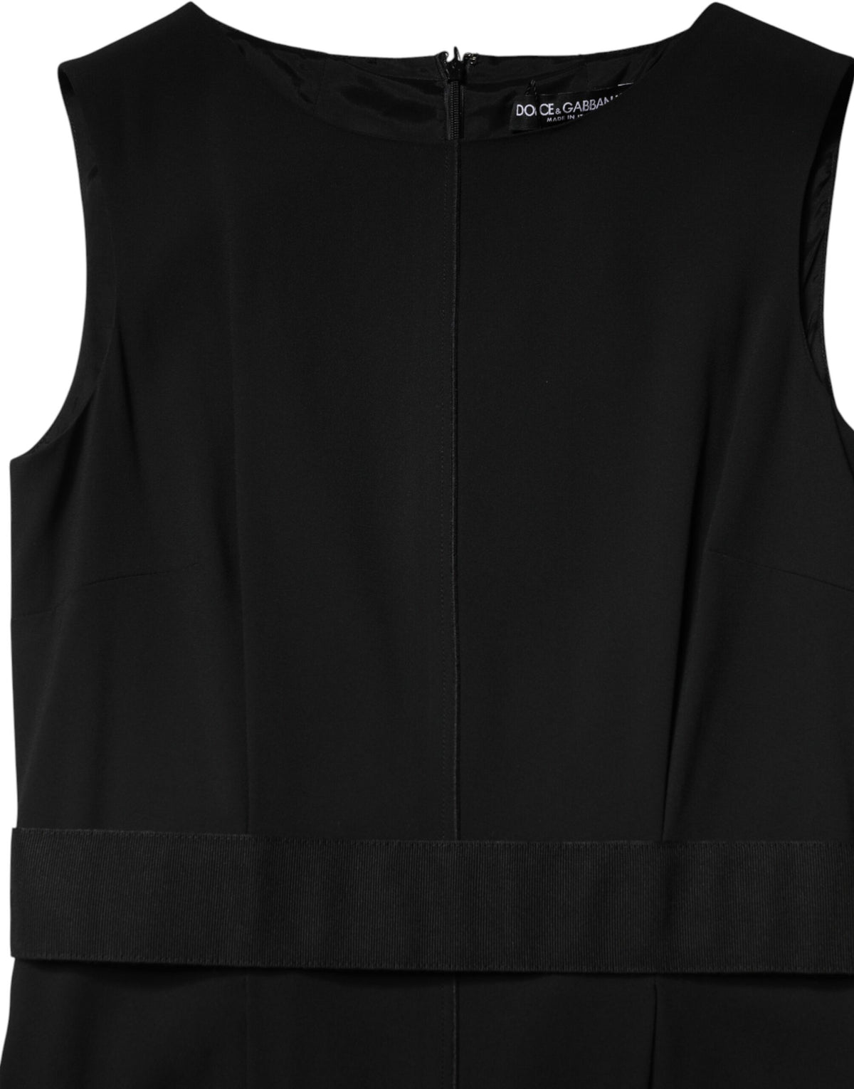 Dolce & Gabbana Schwarzes ärmelloses Etui-Kleid knielang