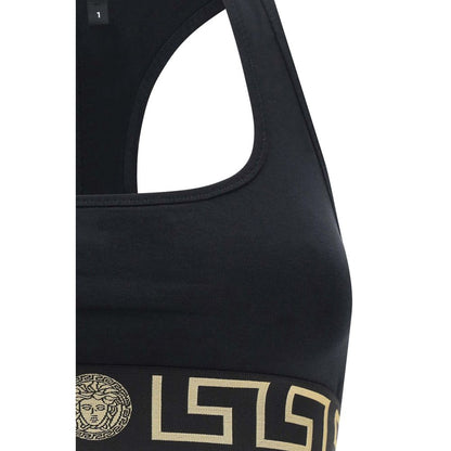 Versace Black Cotton Sport Bra