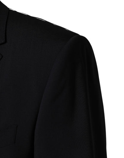 Dolce & Gabbana Dark Blue Wool Single Breasted 2 Button Blazer