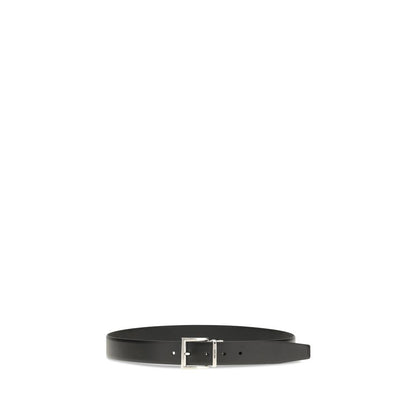 Prada Black Calf Leather Bos Taurus Regular Belt