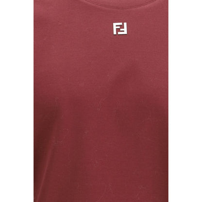 Fendi Bordeaux Cotton T-Shirt