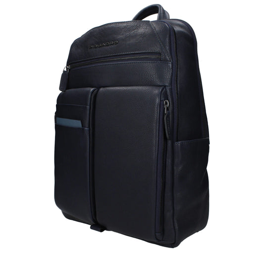 Piquadro Blue Leather Backpack